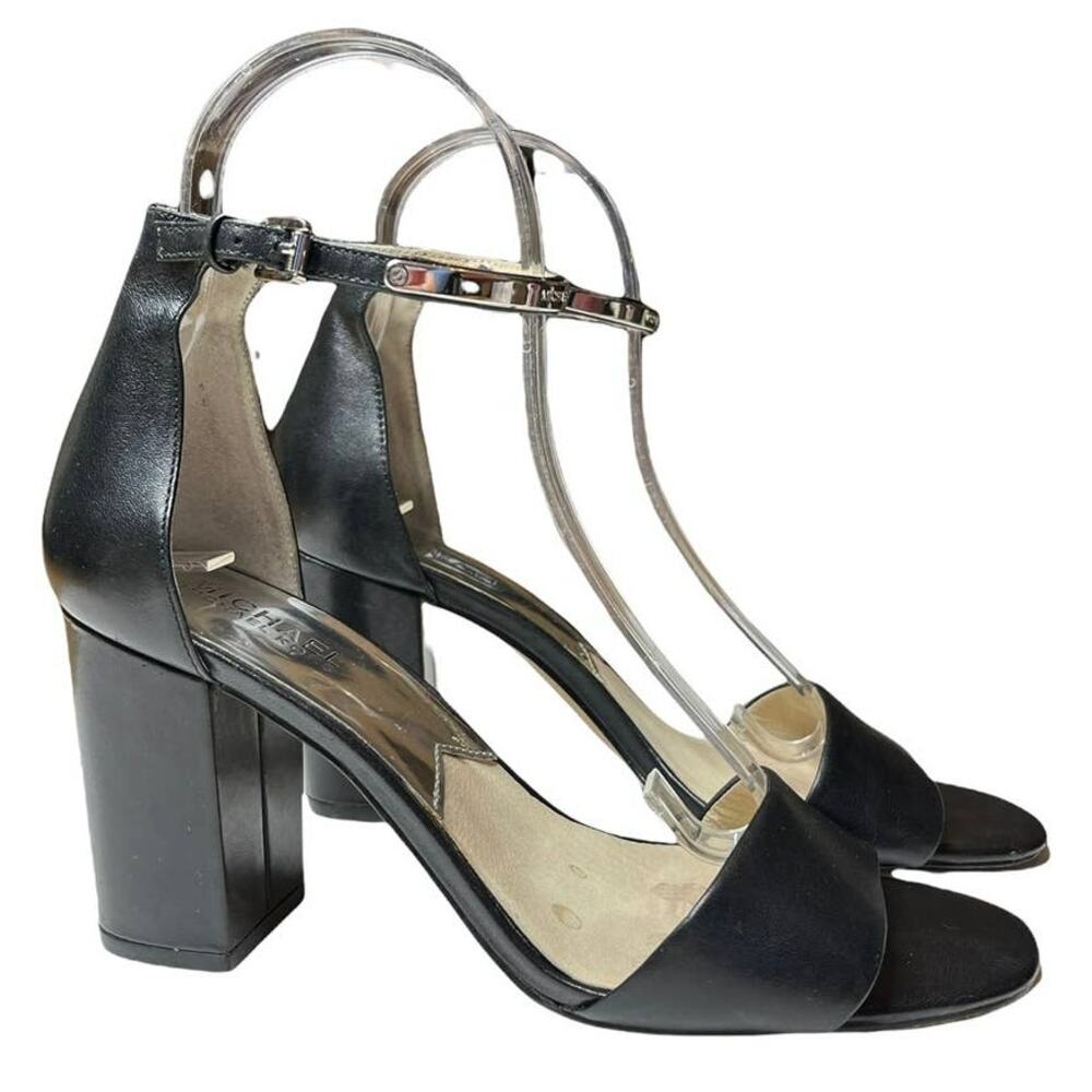 Michael Kors Ankle Strap Black Chunky Heels
